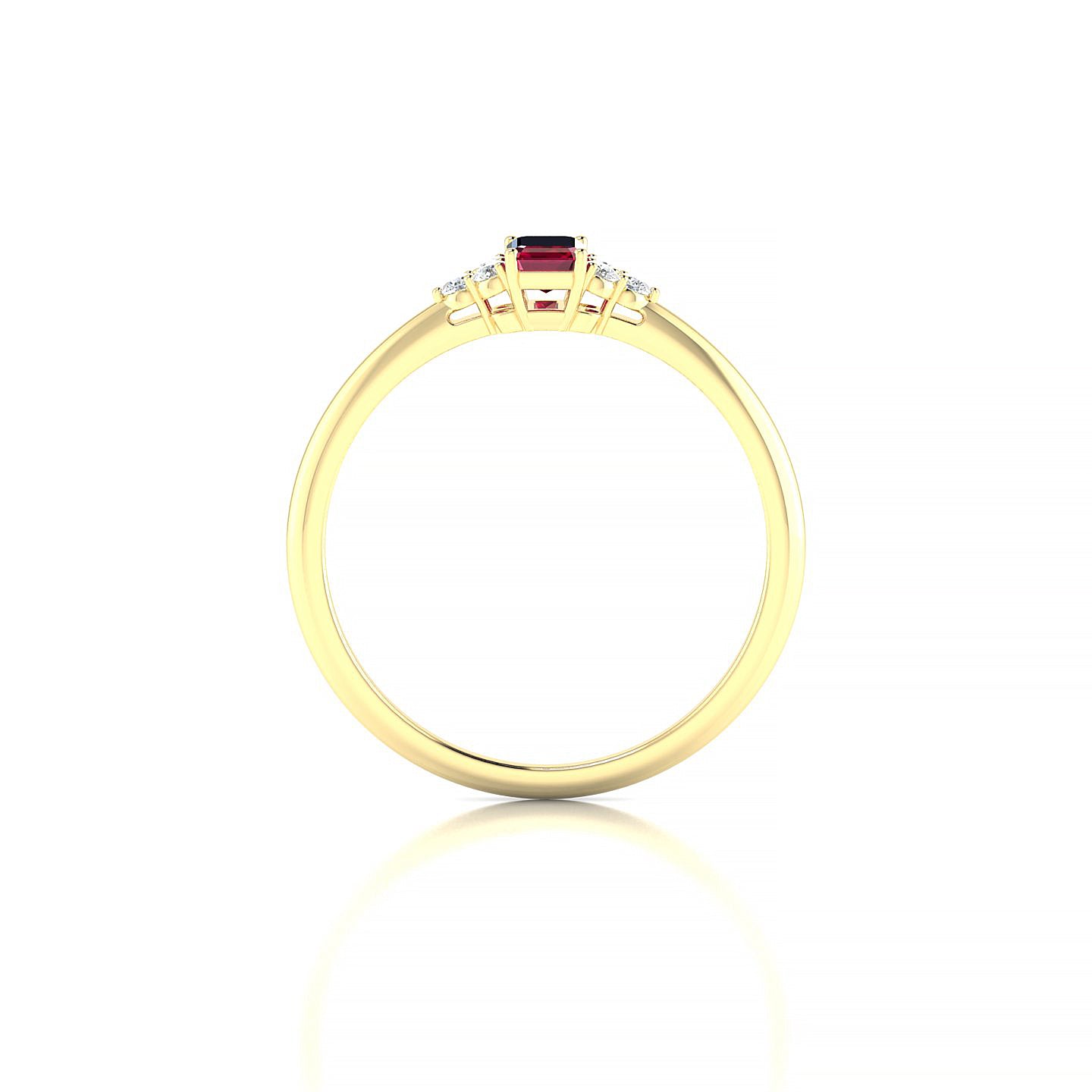 Mirage | 18k Yellow Gold 5 x 3 mm Emerald Ruby Ring