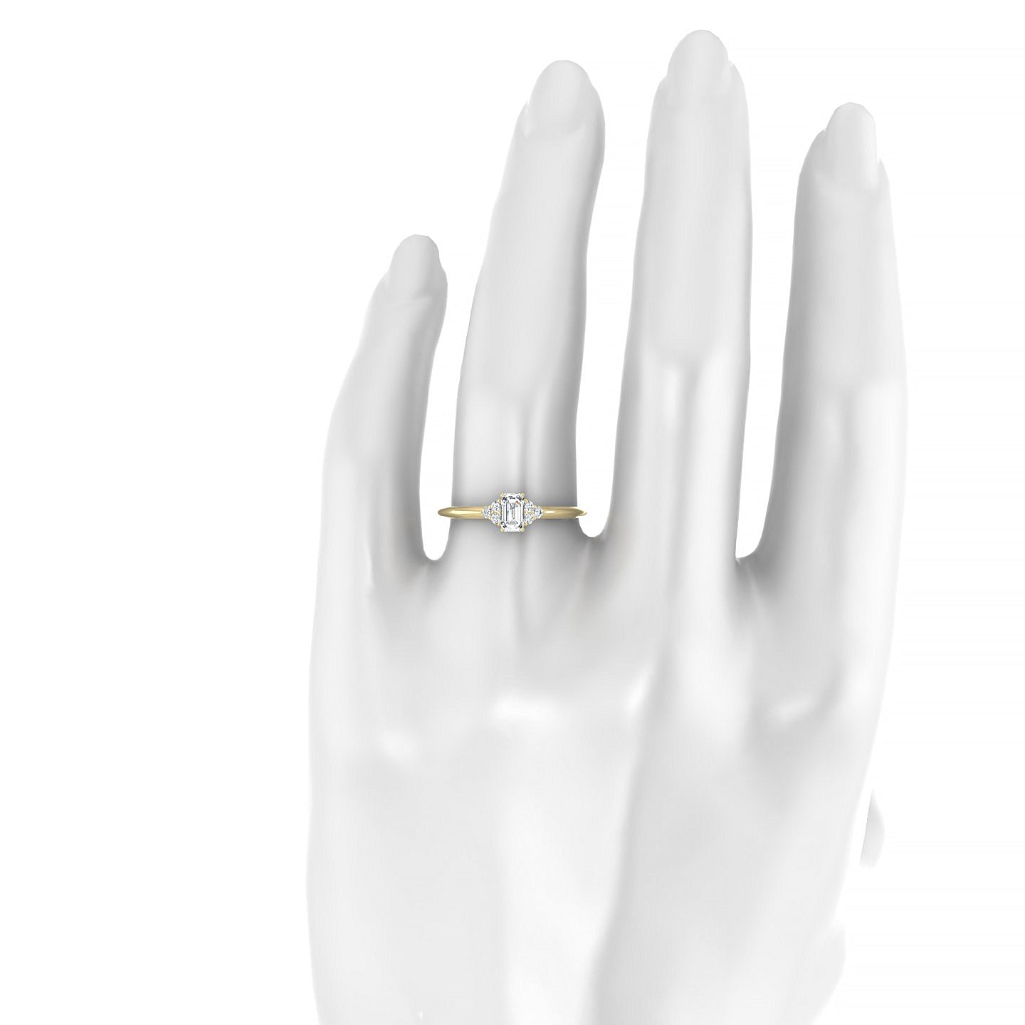 Mirage | 18k Yellow Gold 5 x 3 mm Emerald Diamond Ring