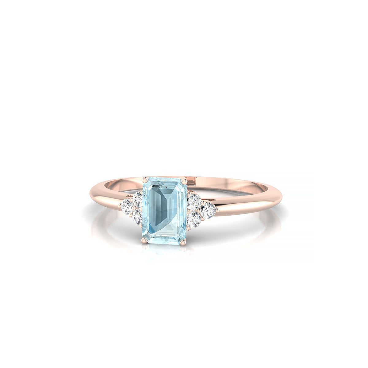 Mirage | 18k Rose Gold 6 x 4 mm Emerald Aquamarine Ring