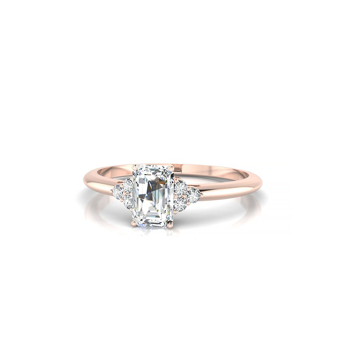 Mirage | 18k Rose Gold 6 x 4 mm Emerald Diamond Ring