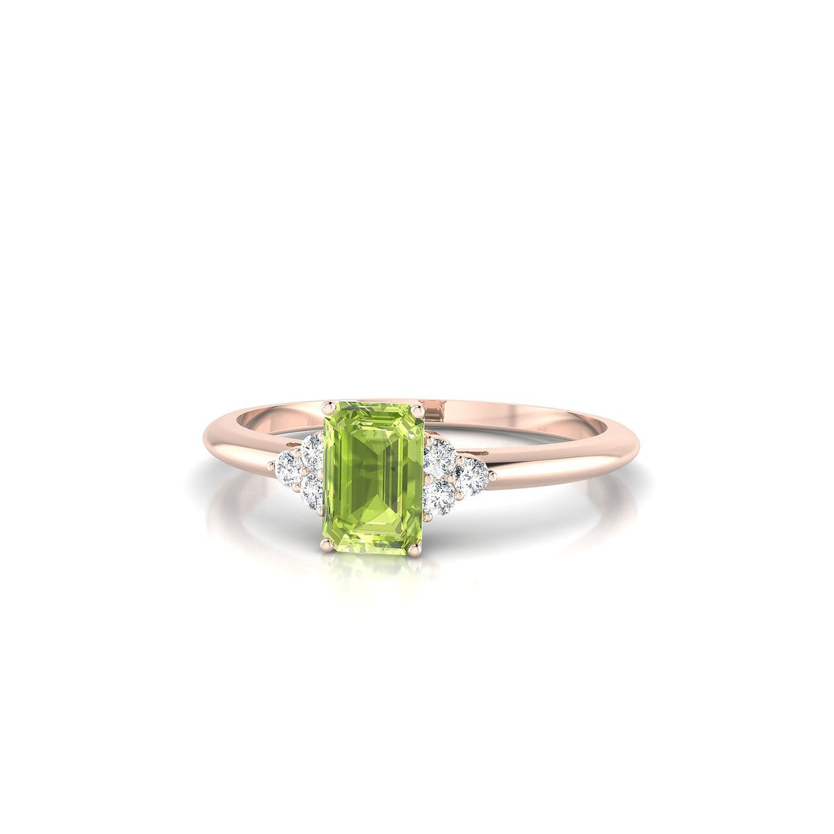 Mirage | 18k Rose Gold 6 x 4 mm Emerald Peridot Ring