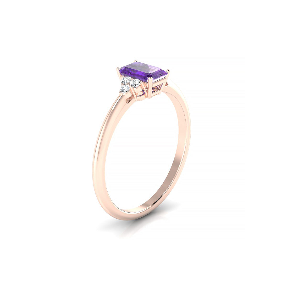 Mirage | 18k Rose Gold 6 x 4 mm Emerald Amethyst Ring
