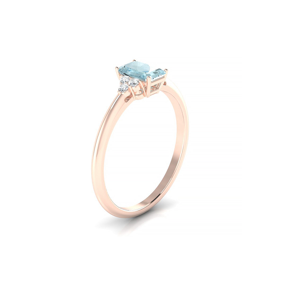 Mirage | 18k Rose Gold 6 x 4 mm Emerald Aquamarine Ring