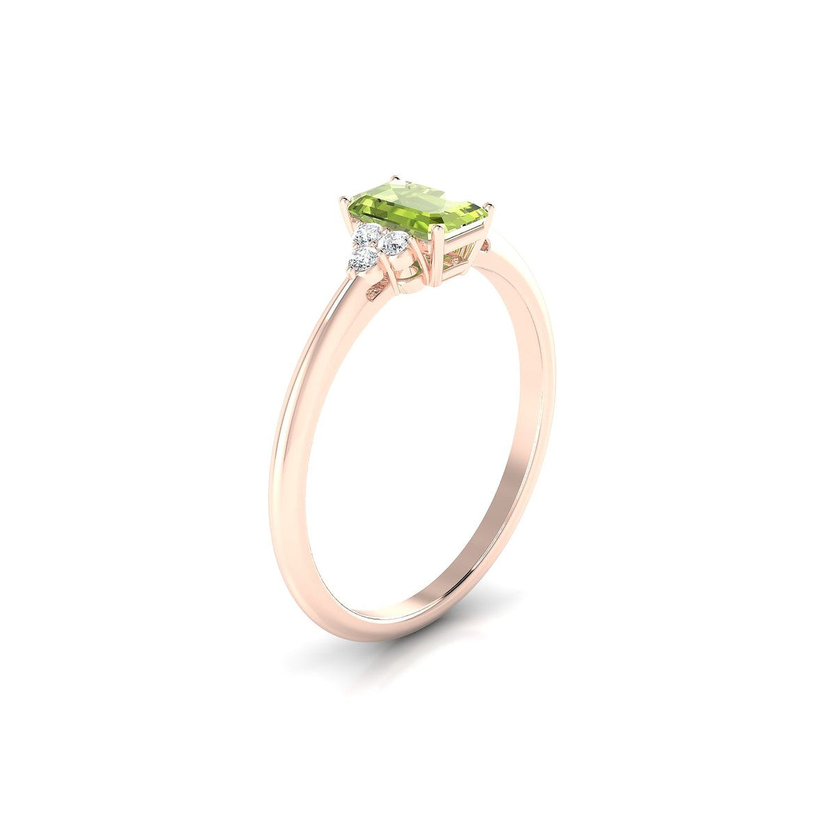 Mirage | 18k Rose Gold 6 x 4 mm Emerald Peridot Ring