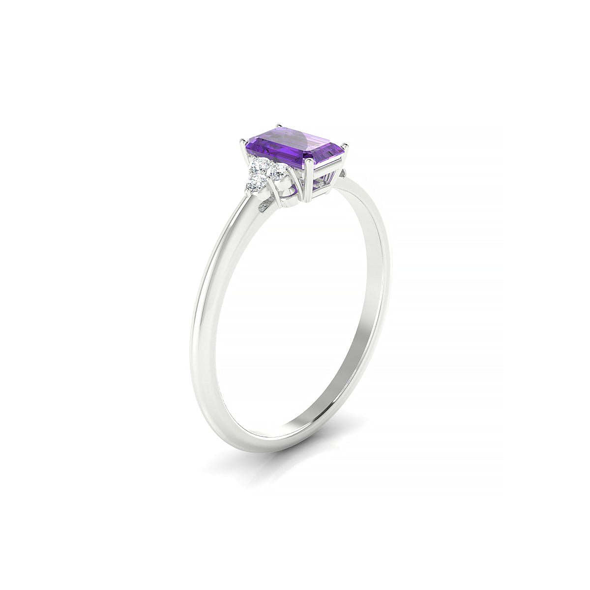 Mirage | 18k White Gold 6 x 4 mm Emerald Amethyst Ring