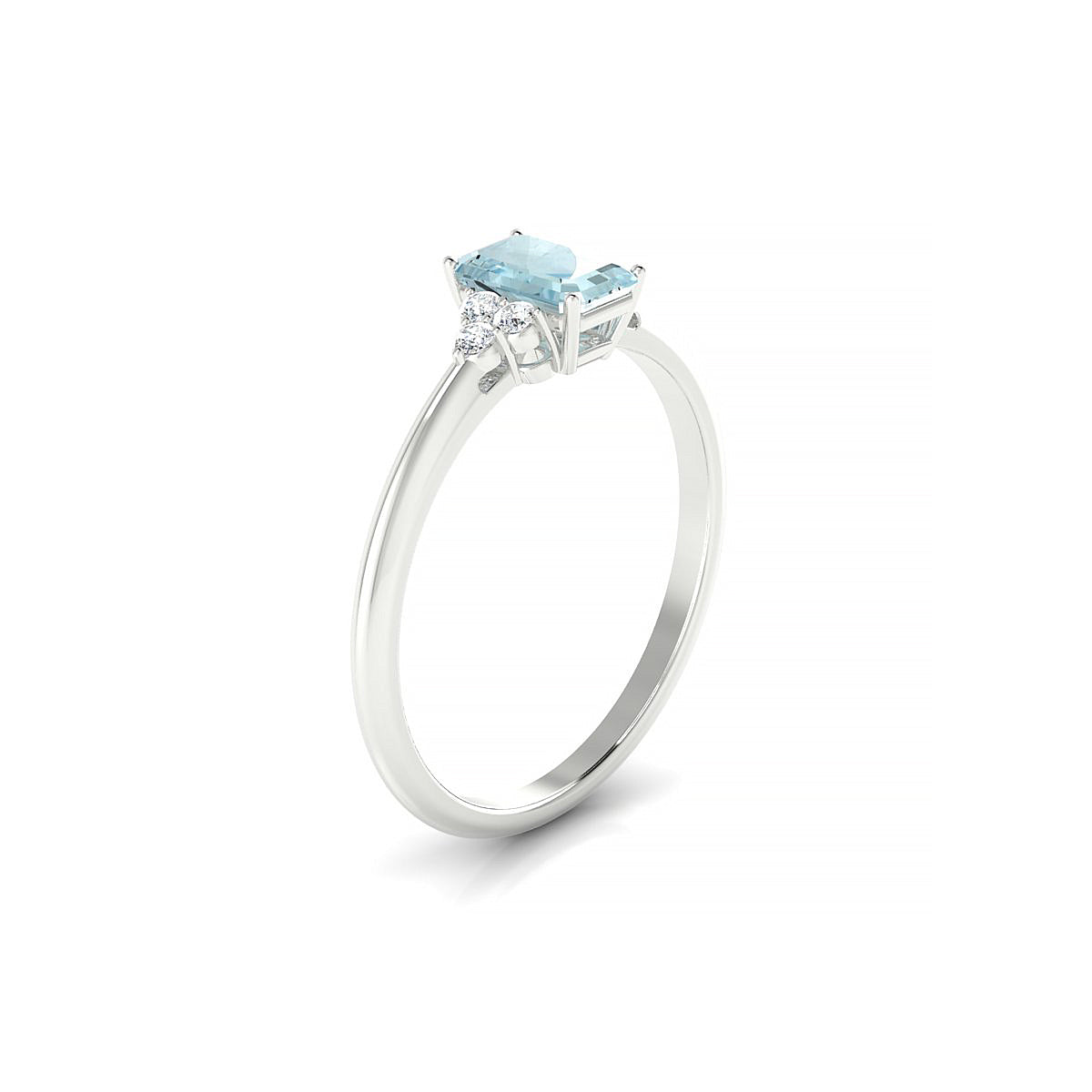 Mirage | 18k White Gold 6 x 4 mm Emerald Aquamarine Ring