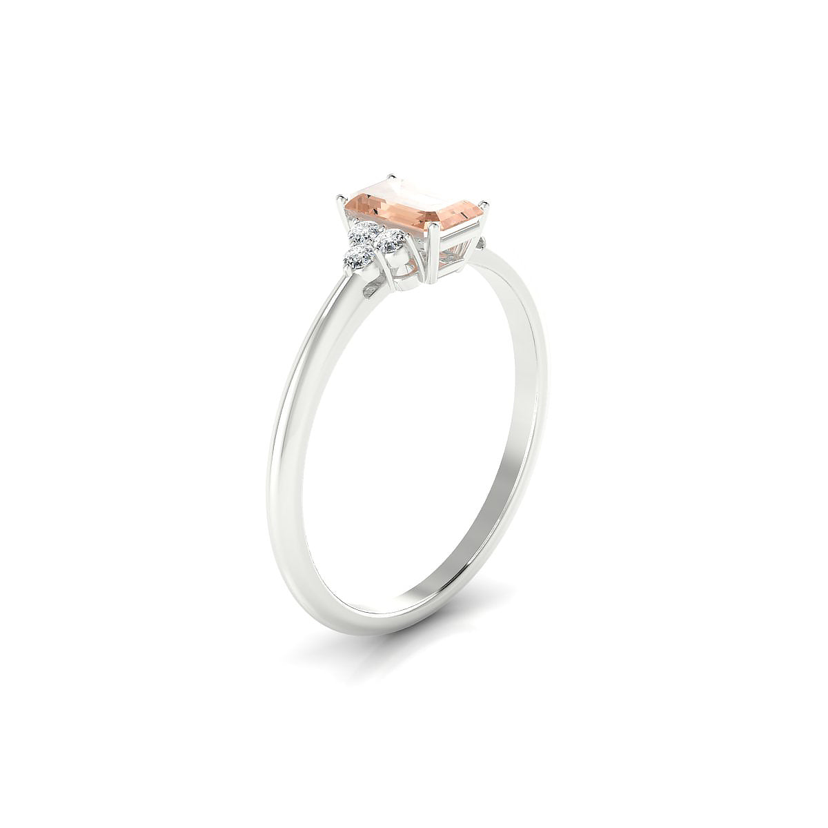 Mirage | 18k White Gold 6 x 4 mm Emerald Morganite Ring