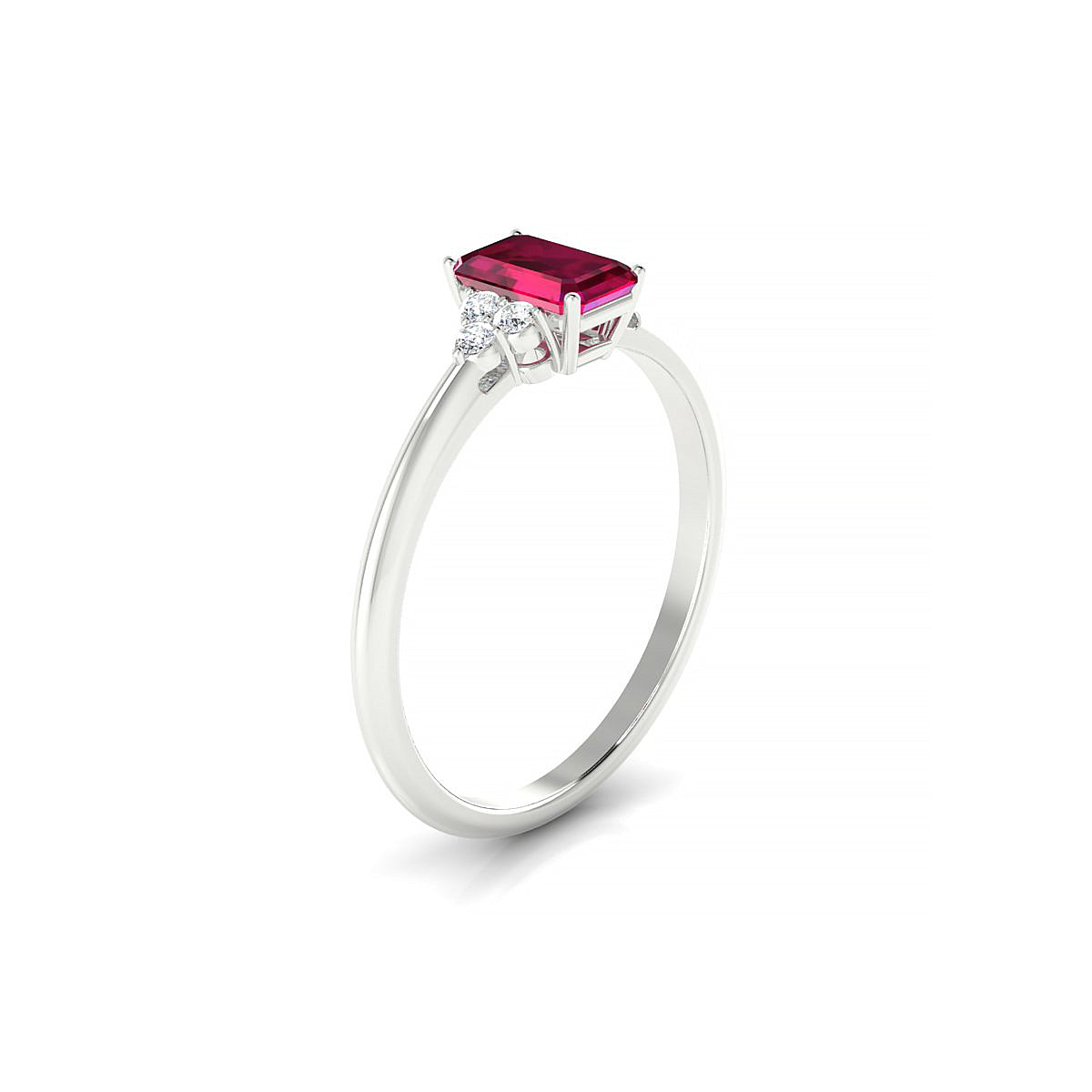 Mirage | 18k White Gold 6 x 4 mm Emerald Ruby Ring