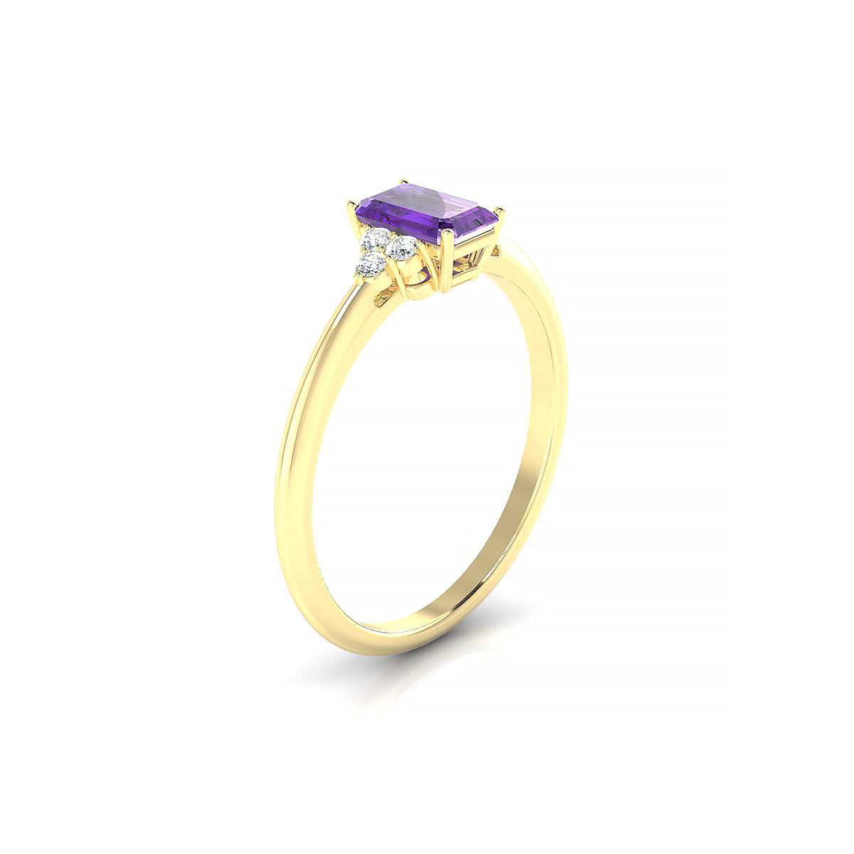 Mirage | 18k Yellow Gold 6 x 4 mm Emerald Amethyst Ring