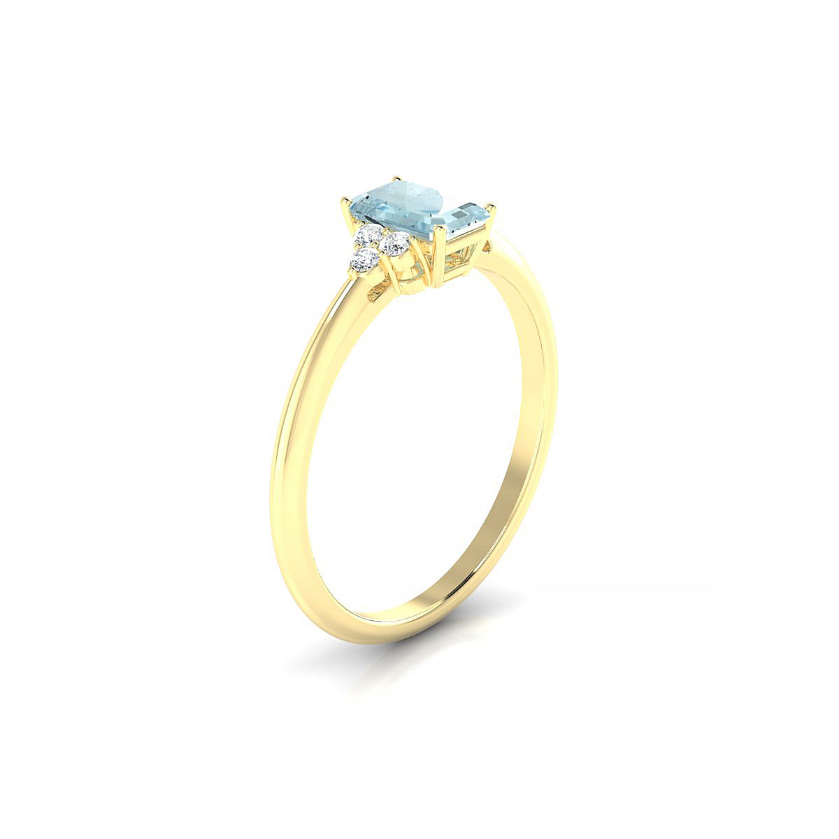 Mirage | 18k Yellow Gold 6 x 4 mm Emerald Aquamarine Ring