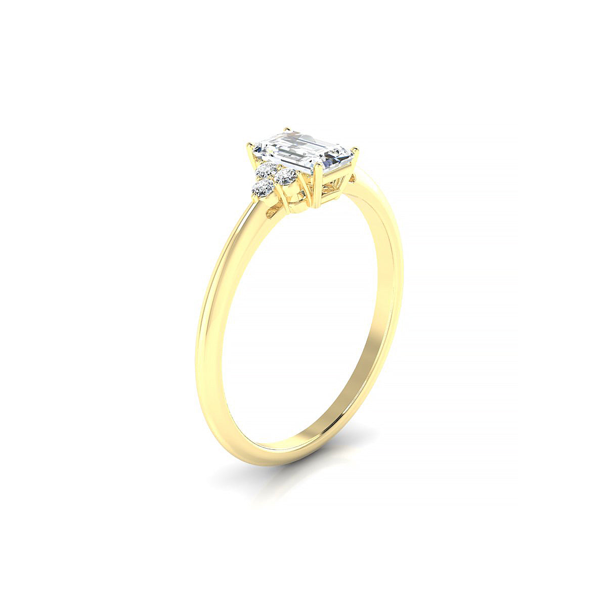 Mirage | 18k Yellow Gold 6 x 4 mm Emerald Diamond Ring