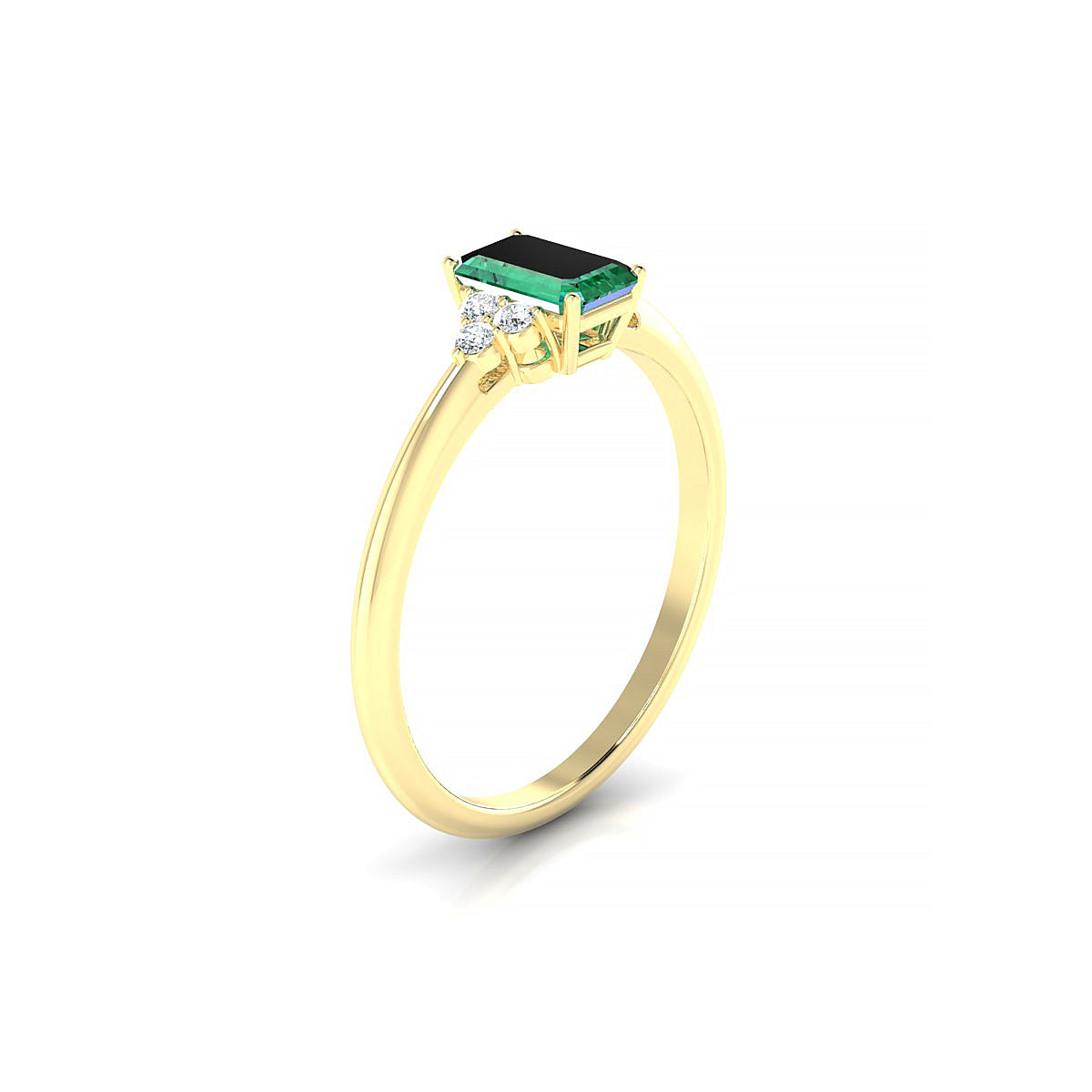 Mirage | 18k Yellow Gold 6 x 4 mm Emerald Emerald Ring