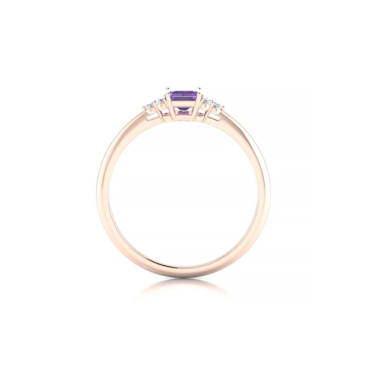 Mirage | 18k Rose Gold 6 x 4 mm Emerald Amethyst Ring
