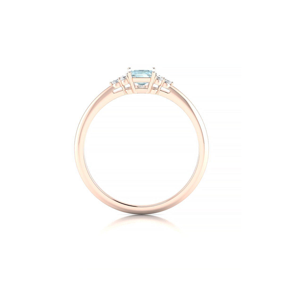Mirage | 18k Rose Gold 6 x 4 mm Emerald Aquamarine Ring