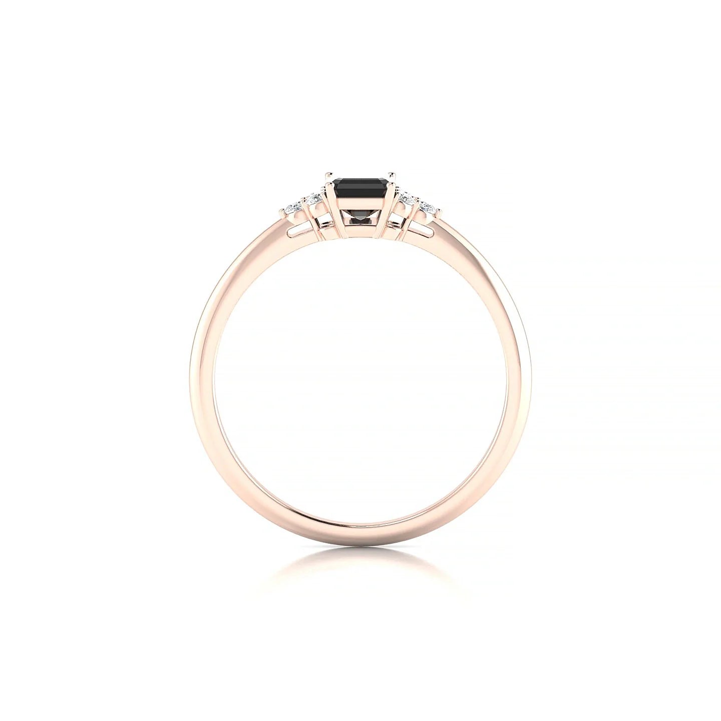 Mirage | 18k Rose Gold 6 x 4 mm Emerald Black Diamond Ring
