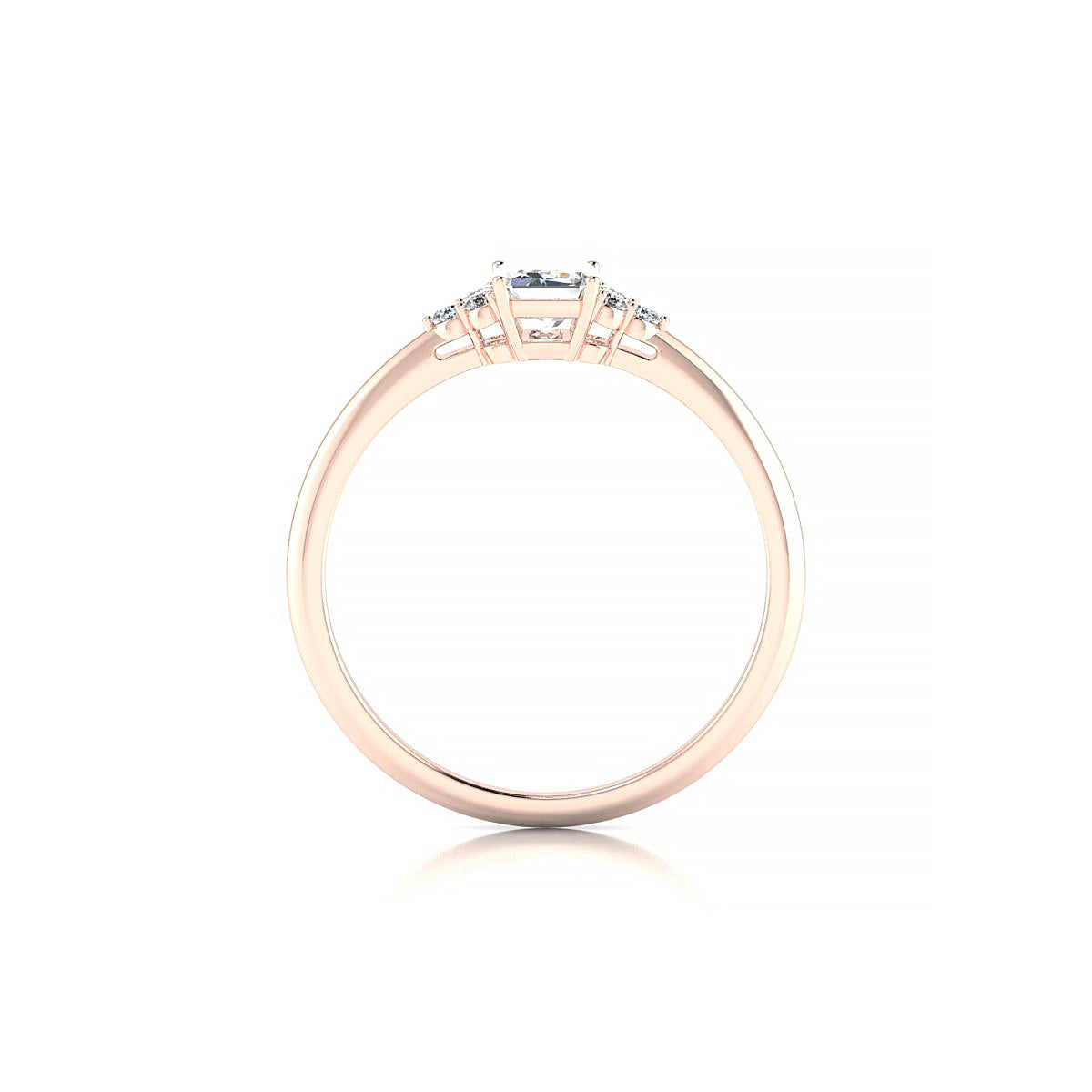 Mirage | 18k Rose Gold 6 x 4 mm Emerald Diamond Ring