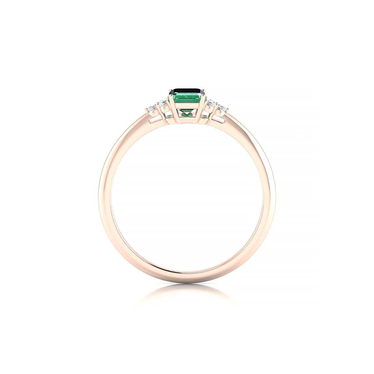 Mirage | 18k Rose Gold 6 x 4 mm Emerald Emerald Ring