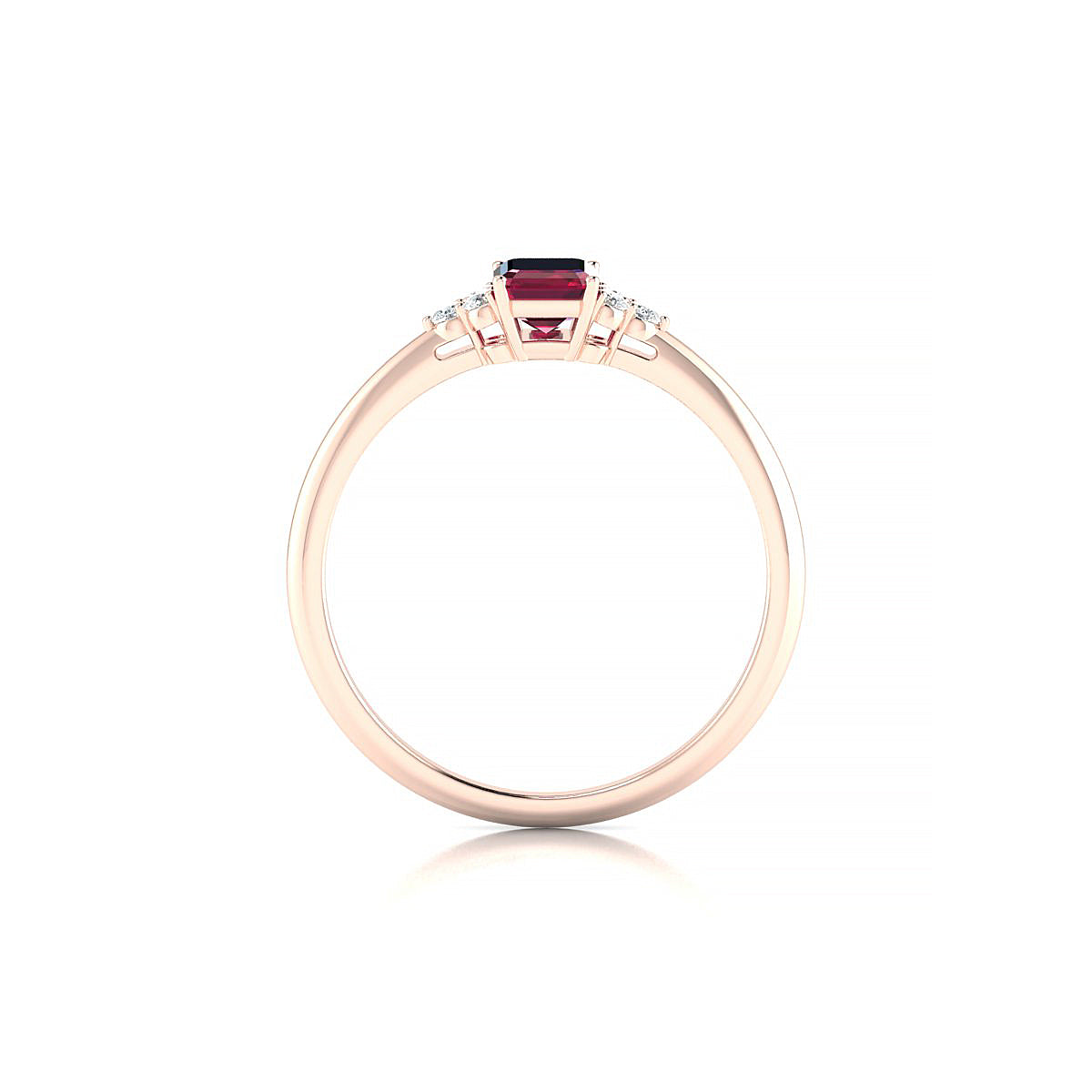 Mirage | 18k Rose Gold 6 x 4 mm Emerald Ruby Ring