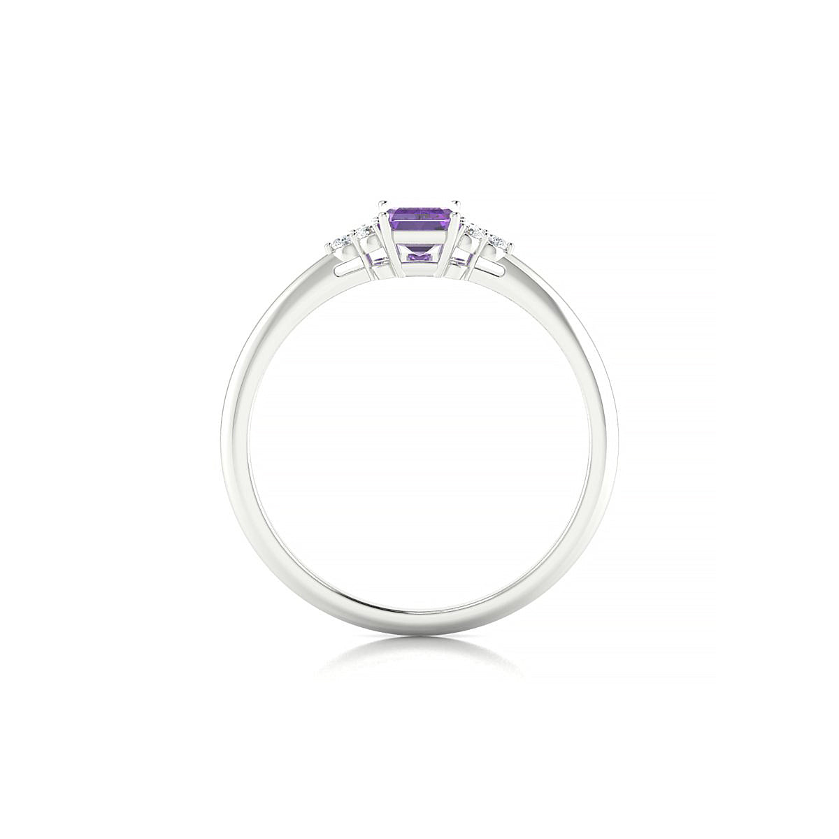 Mirage | 18k White Gold 6 x 4 mm Emerald Amethyst Ring