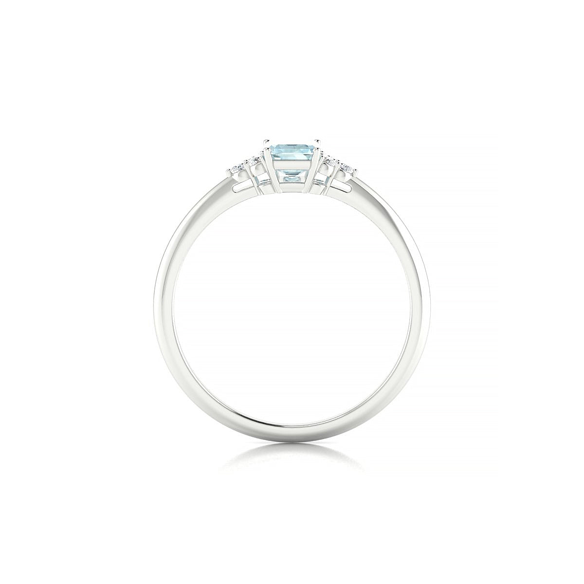 Mirage | 18k White Gold 6 x 4 mm Emerald Aquamarine Ring