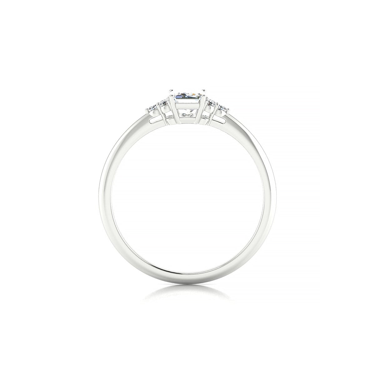 Mirage | 18k White Gold 6 x 4 mm Emerald Diamond Ring