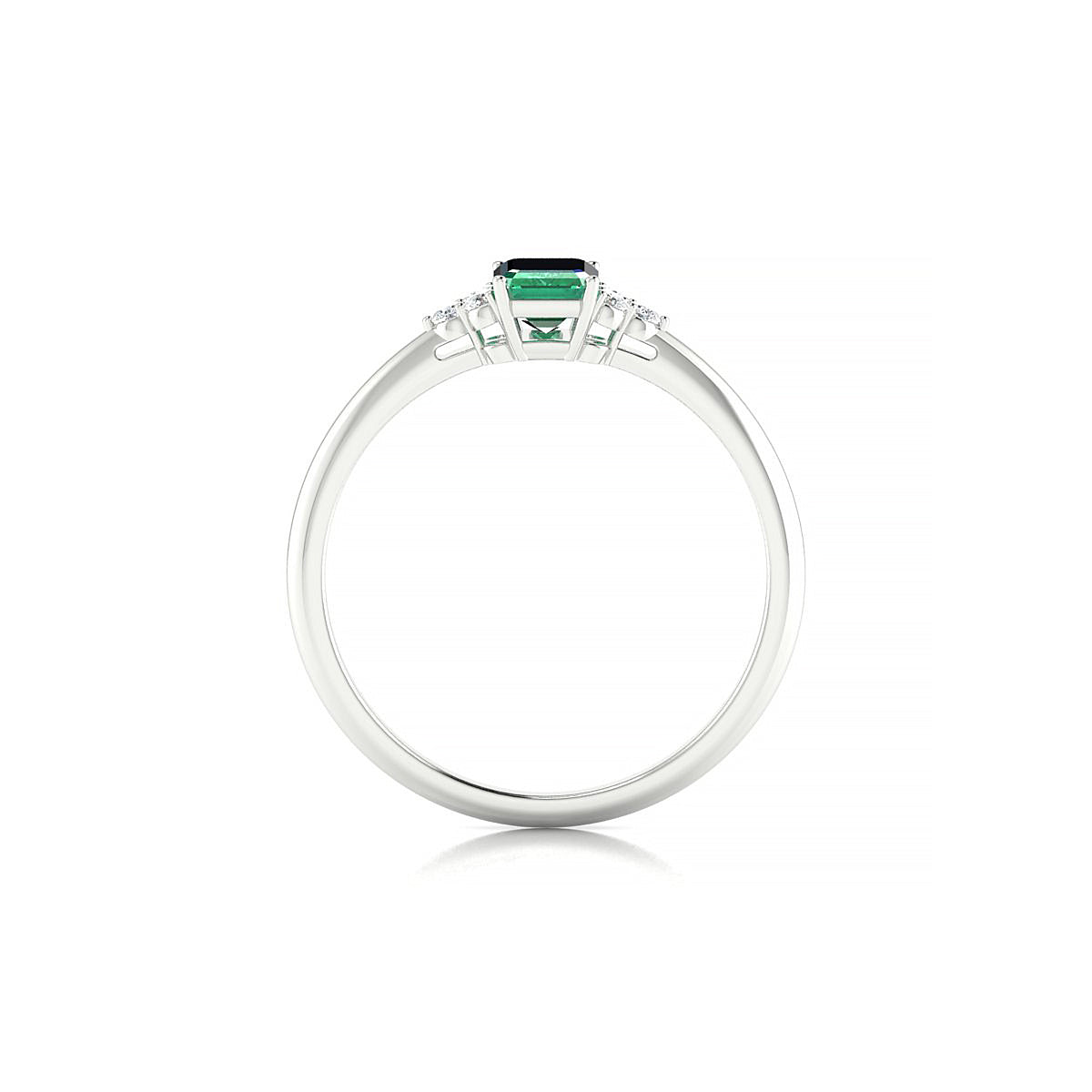Mirage | 18k White Gold 6 x 4 mm Emerald Emerald Ring