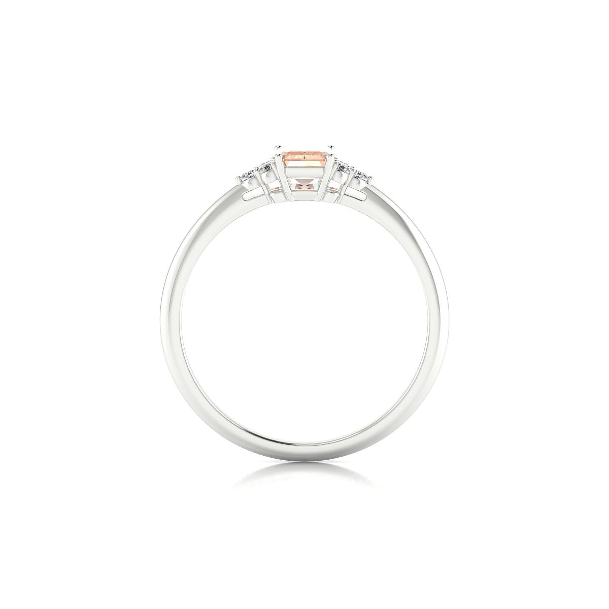 Mirage | 18k White Gold 6 x 4 mm Emerald Morganite Ring