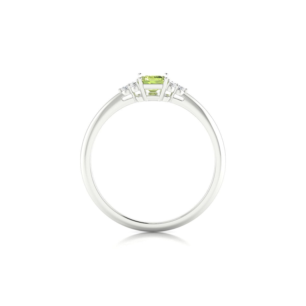 Mirage | 18k White Gold 6 x 4 mm Emerald Peridot Ring