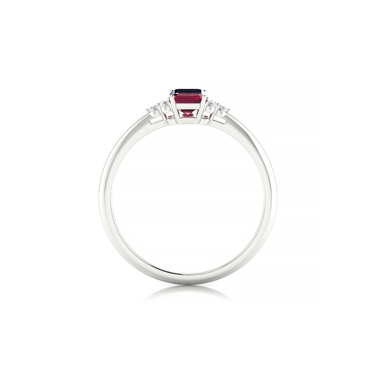 Mirage | 18k White Gold 6 x 4 mm Emerald Ruby Ring