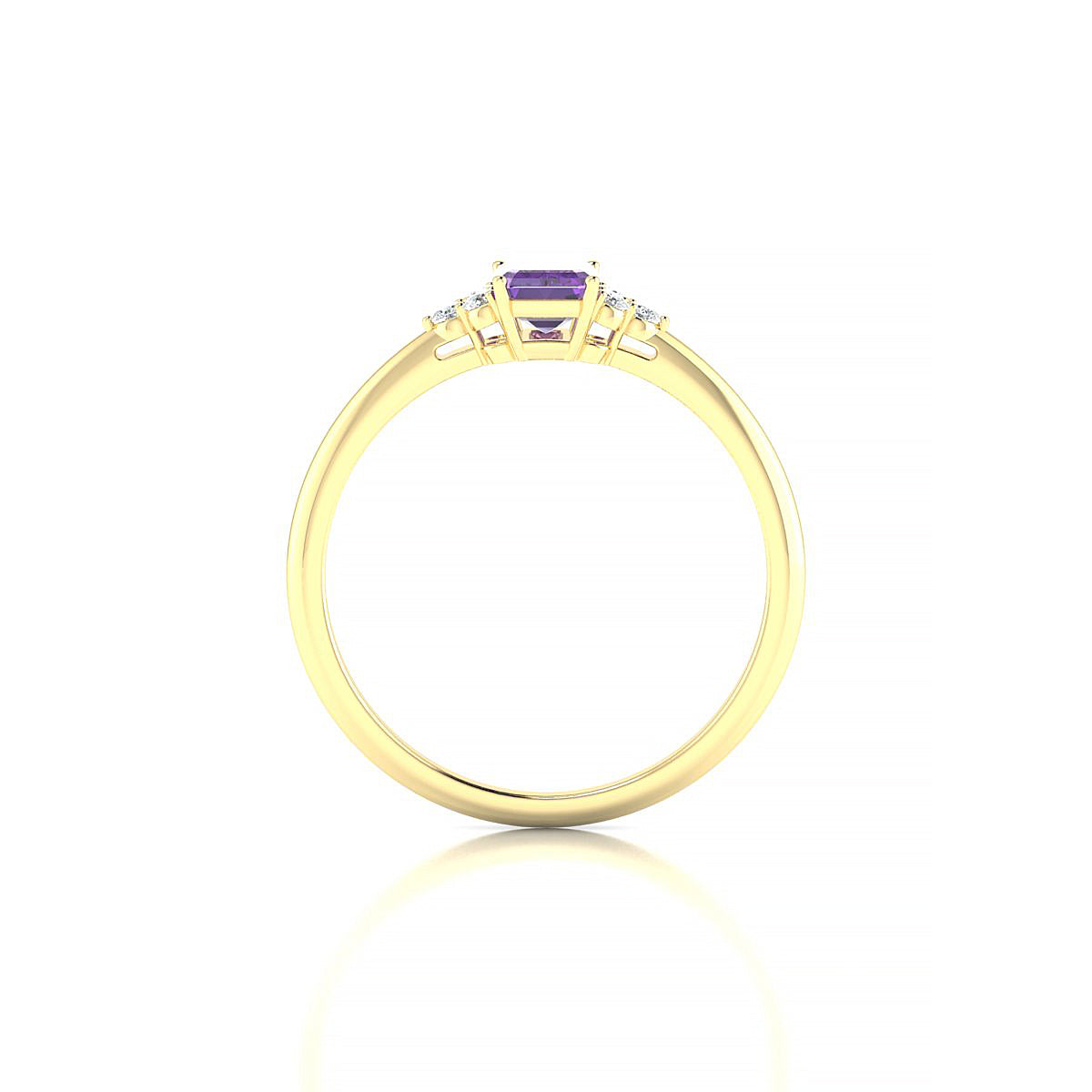 Mirage | 18k Yellow Gold 6 x 4 mm Emerald Amethyst Ring