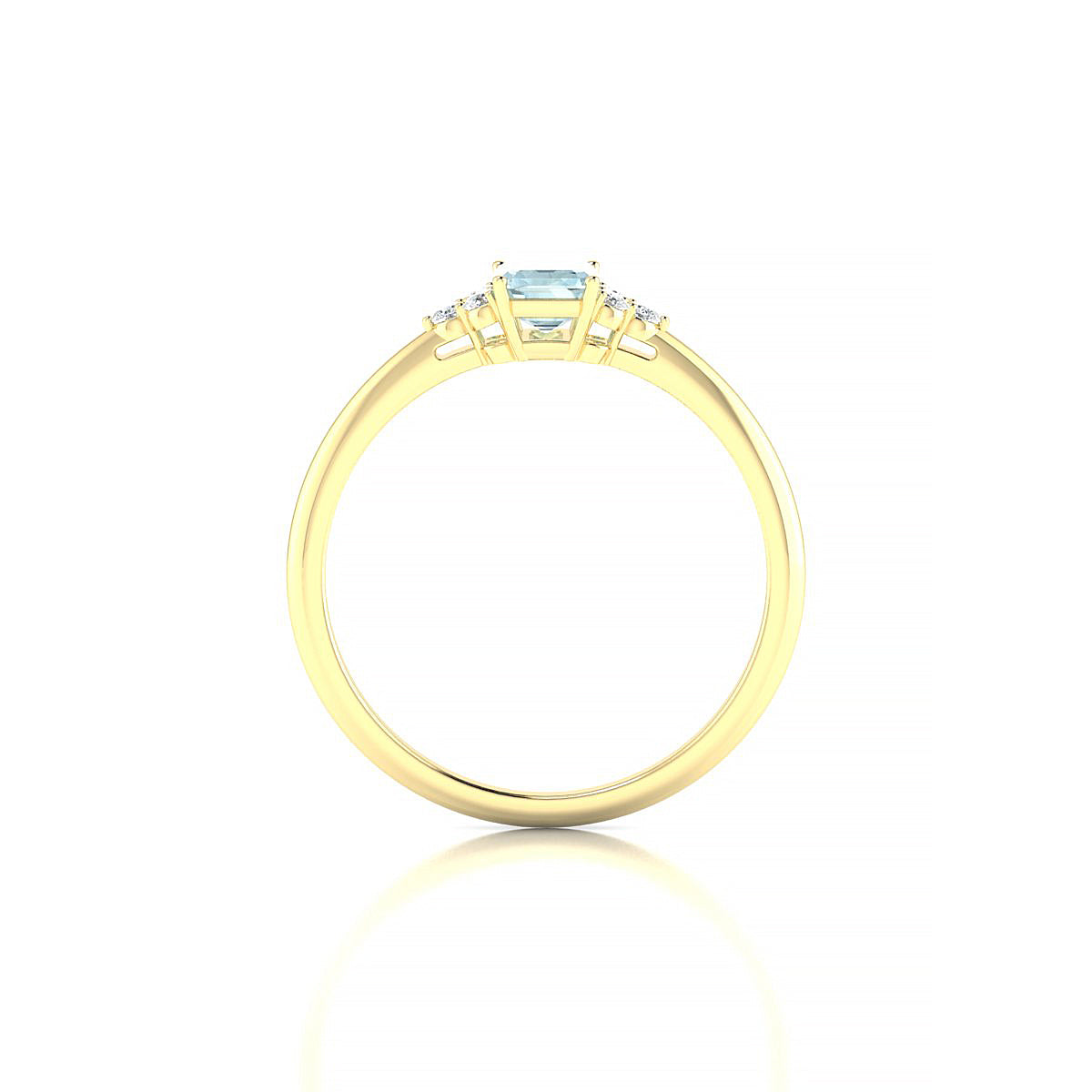 Mirage | 18k Yellow Gold 6 x 4 mm Emerald Aquamarine Ring