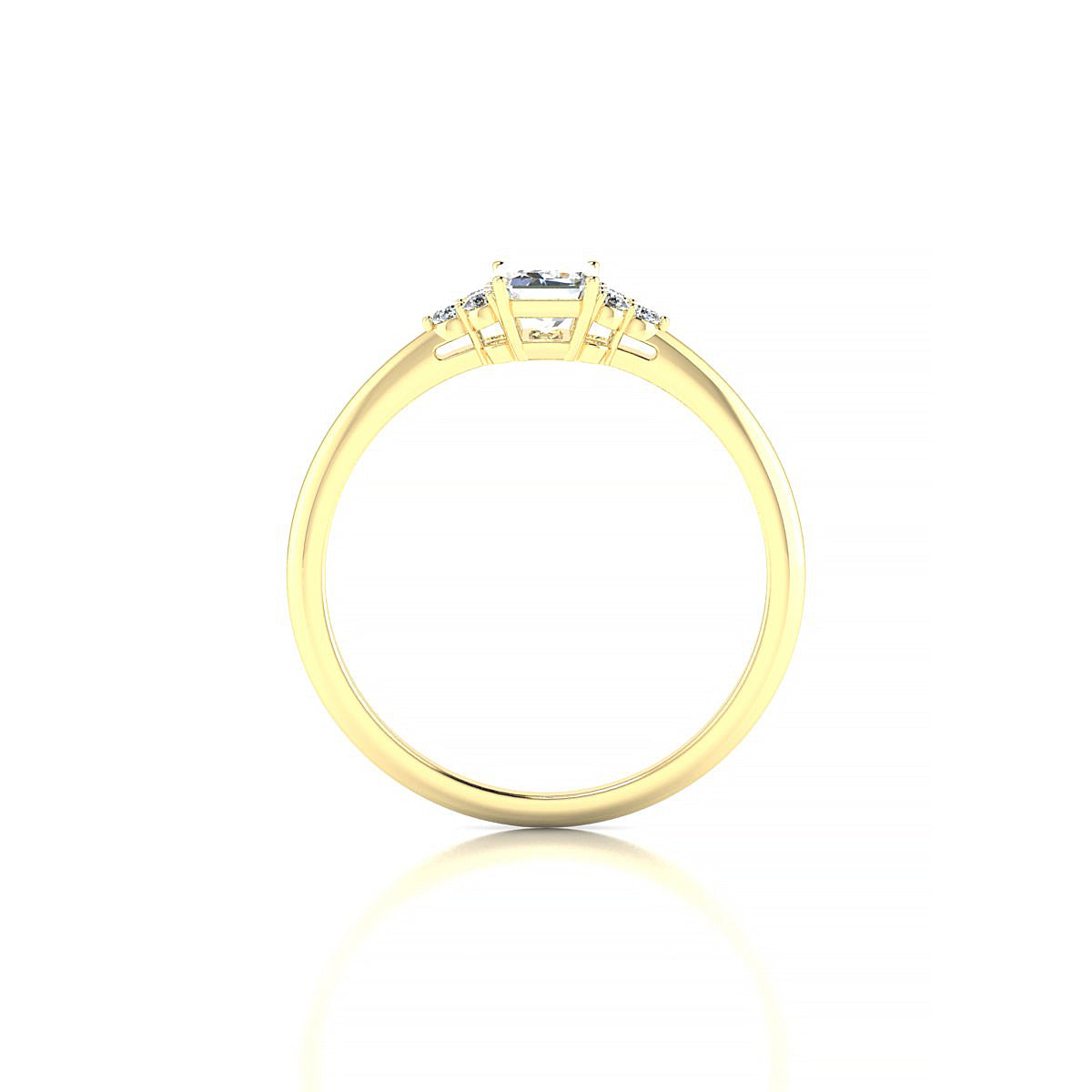 Mirage | 18k Yellow Gold 6 x 4 mm Emerald Diamond Ring