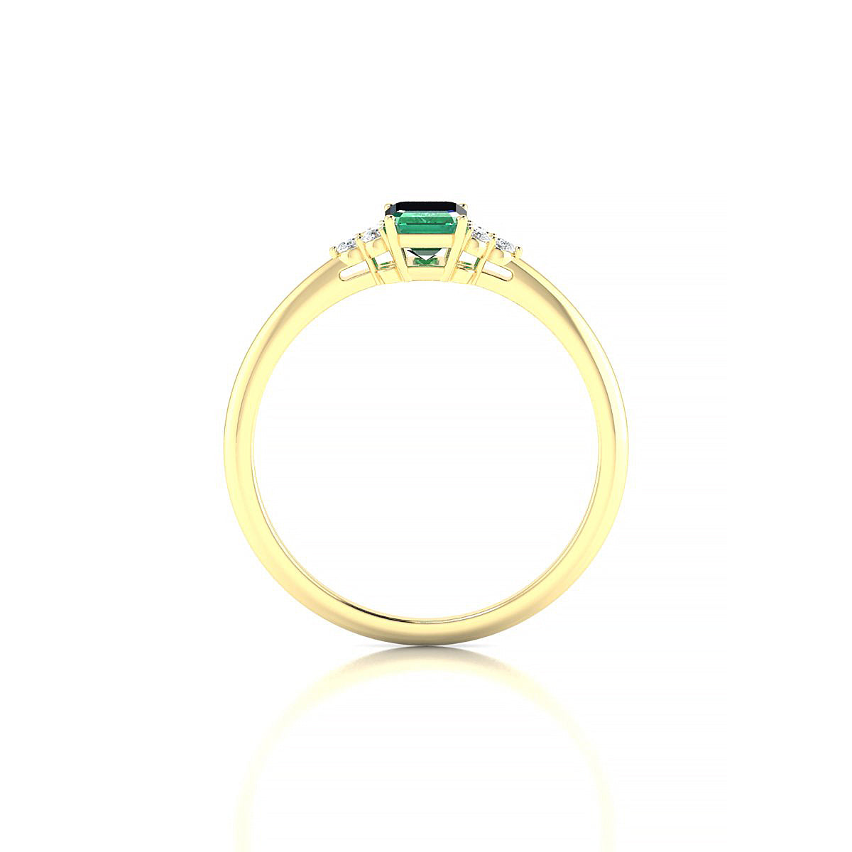 Mirage | 18k Yellow Gold 6 x 4 mm Emerald Emerald Ring