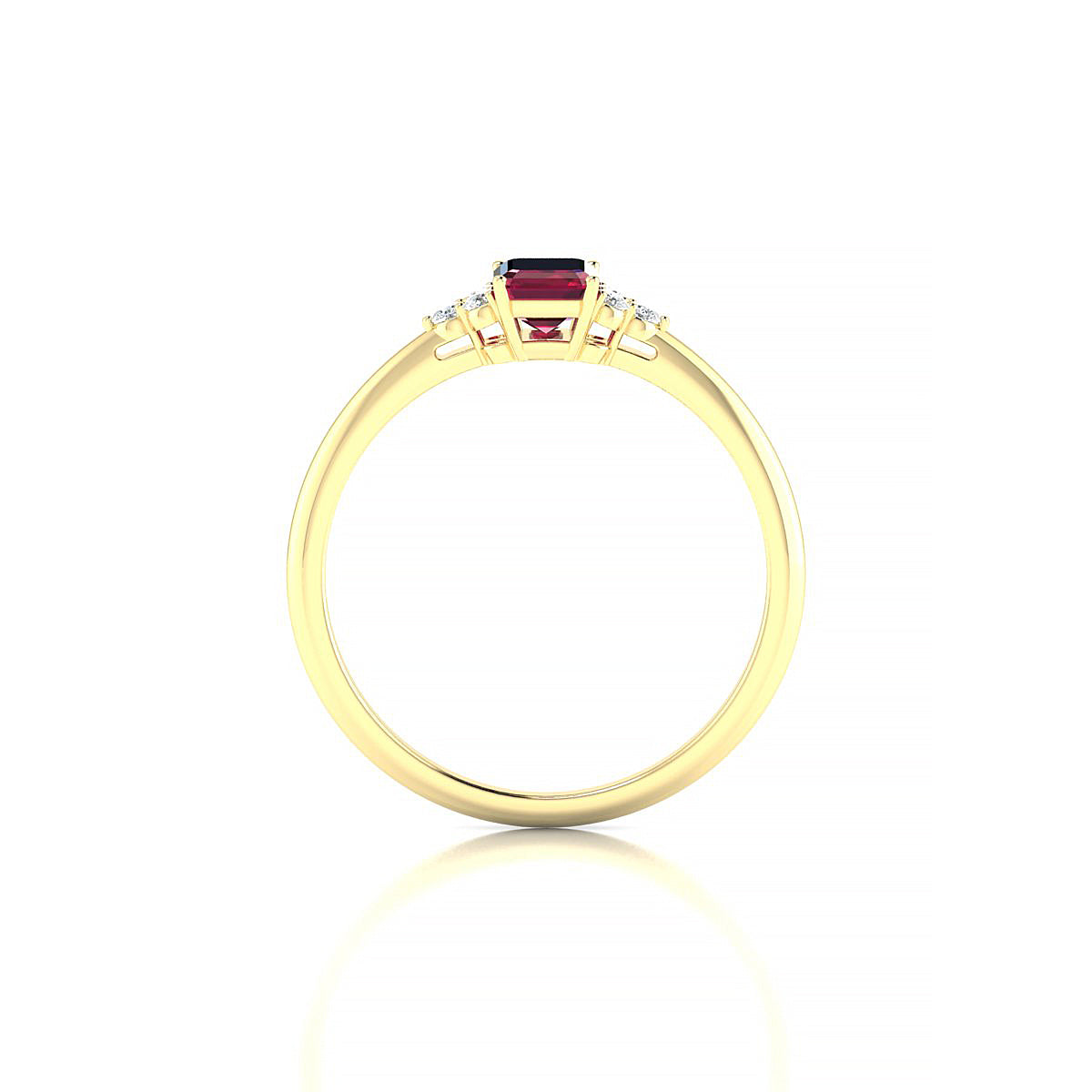 Mirage | 18k Yellow Gold 6 x 4 mm Emerald Ruby Ring