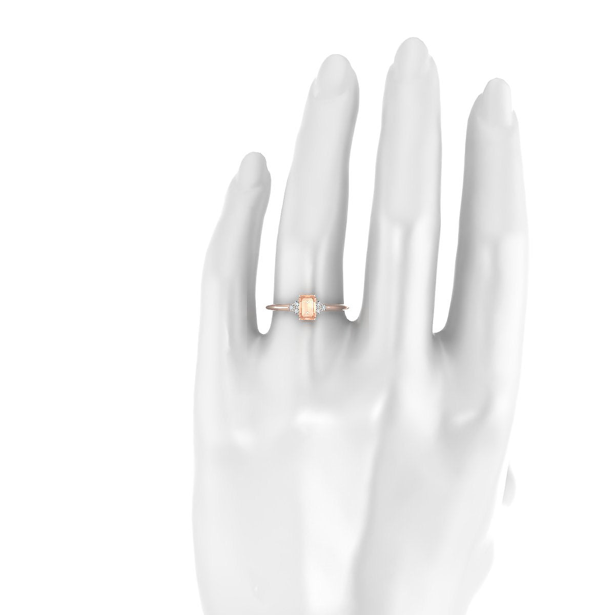 Mirage | 18k Rose Gold 6 x 4 mm Emerald Morganite Ring