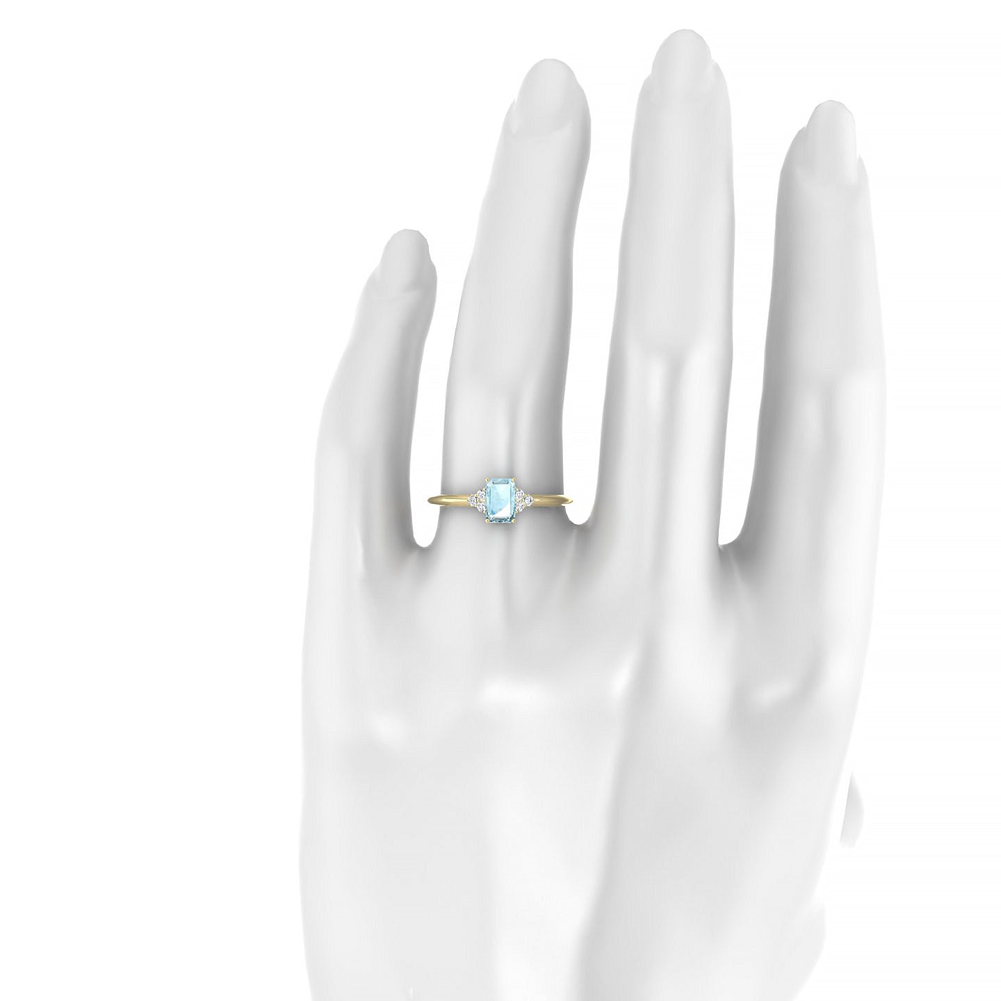 Mirage | 18k Yellow Gold 6 x 4 mm Emerald Aquamarine Ring