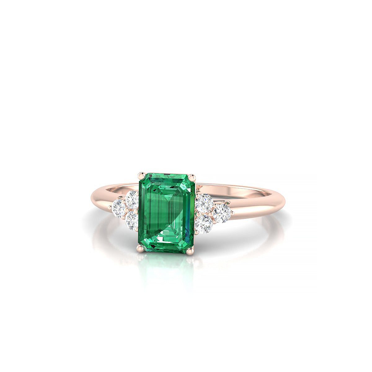 Mirage | 18k Rose Gold 7 x 5 mm Emerald Emerald Ring