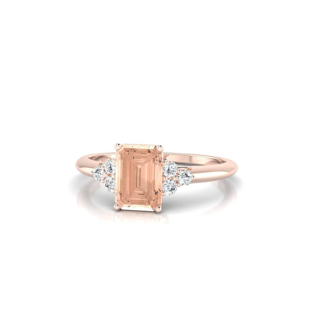 Mirage | 18k Rose Gold 7 x 5 mm Emerald Morganite Ring