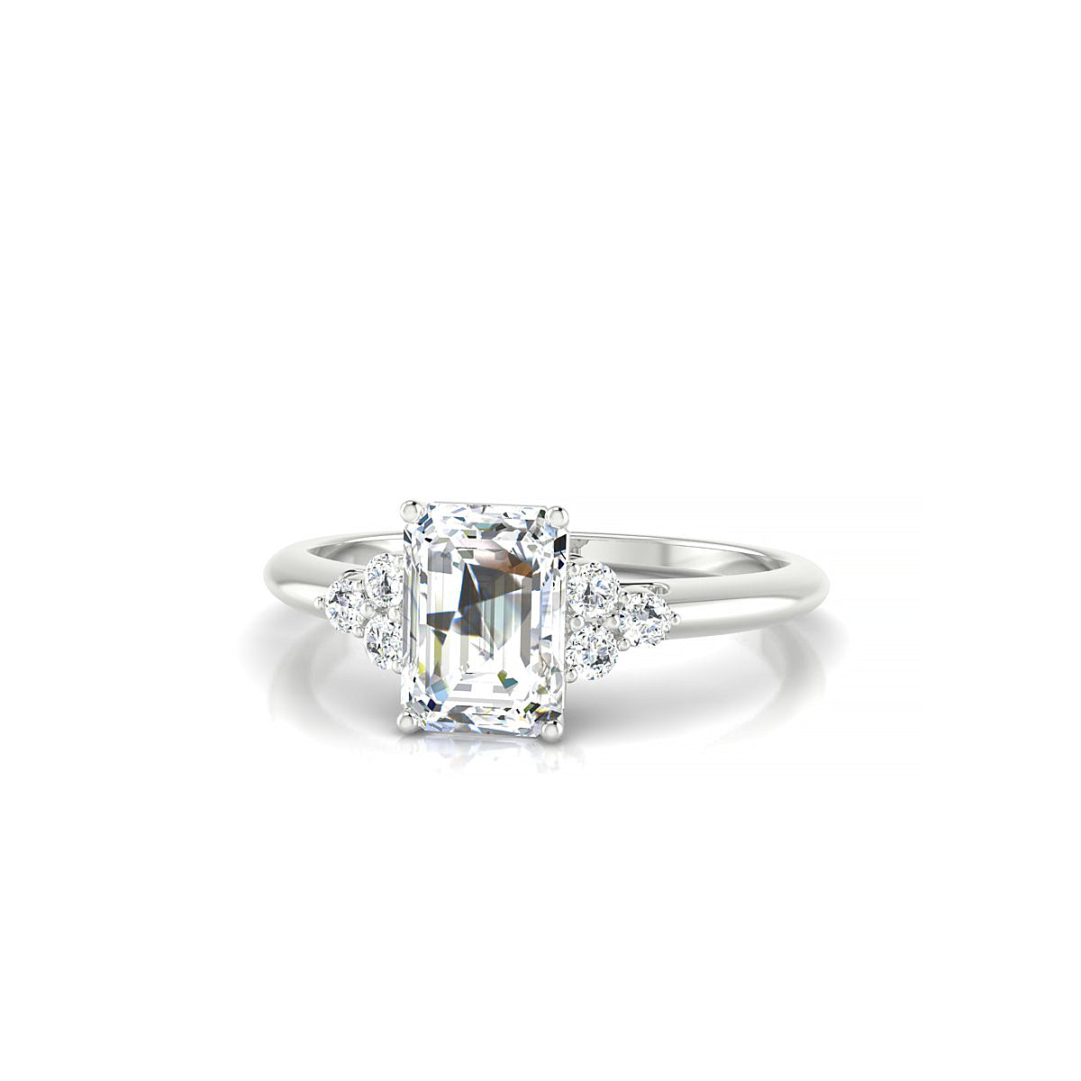 Mirage | 18k White Gold 7 x 5 mm Emerald Diamond Ring