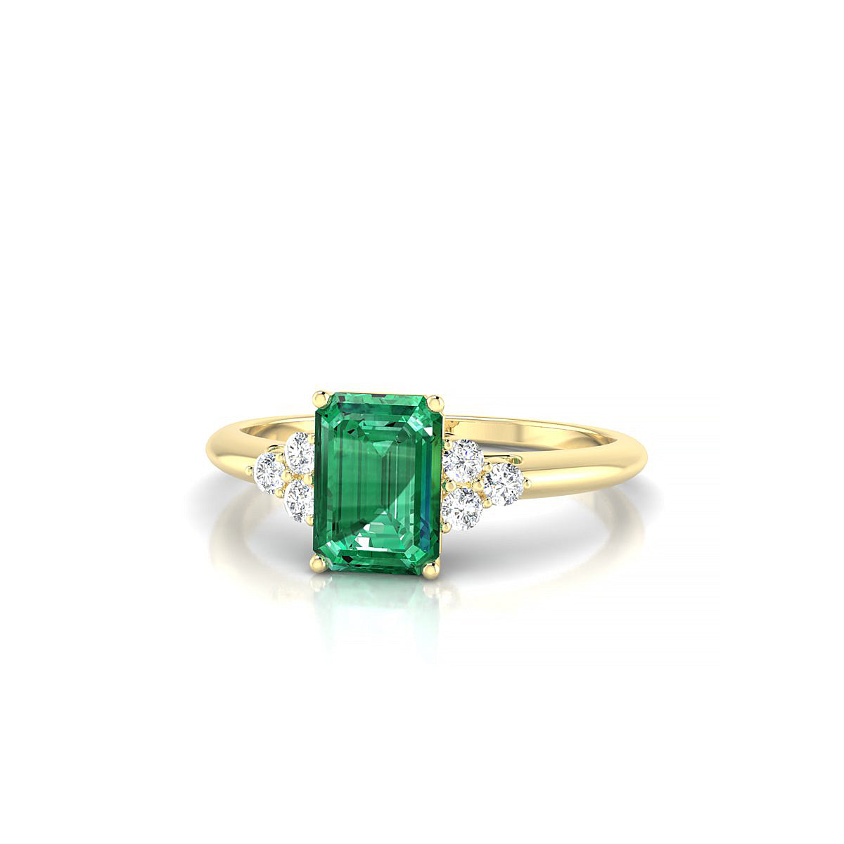 Mirage | 18k Yellow Gold 7 x 5 mm Emerald Emerald Ring