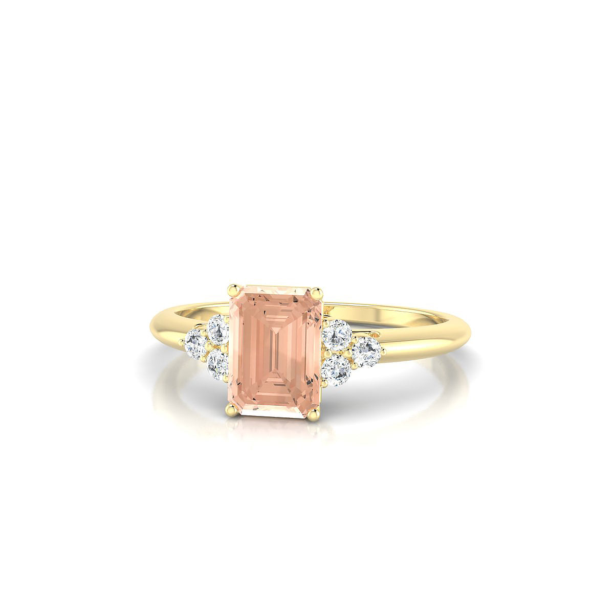 Mirage | 18k Yellow Gold 7 x 5 mm Emerald Morganite Ring