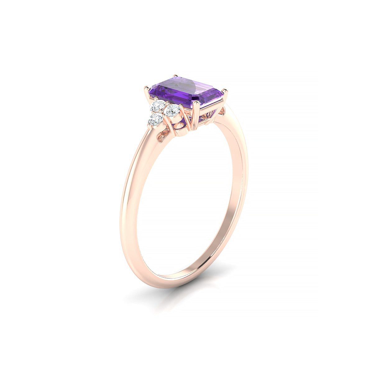 Mirage | 18k Rose Gold 7 x 5 mm Emerald Amethyst Ring