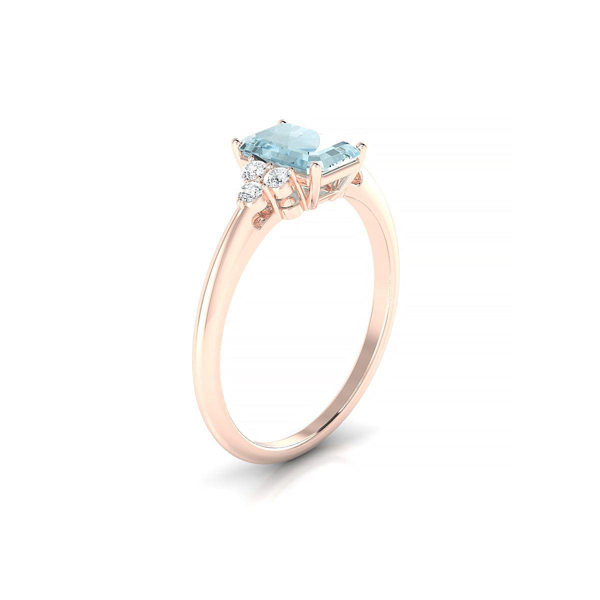 Mirage | 18k Rose Gold 7 x 5 mm Emerald Aquamarine Ring