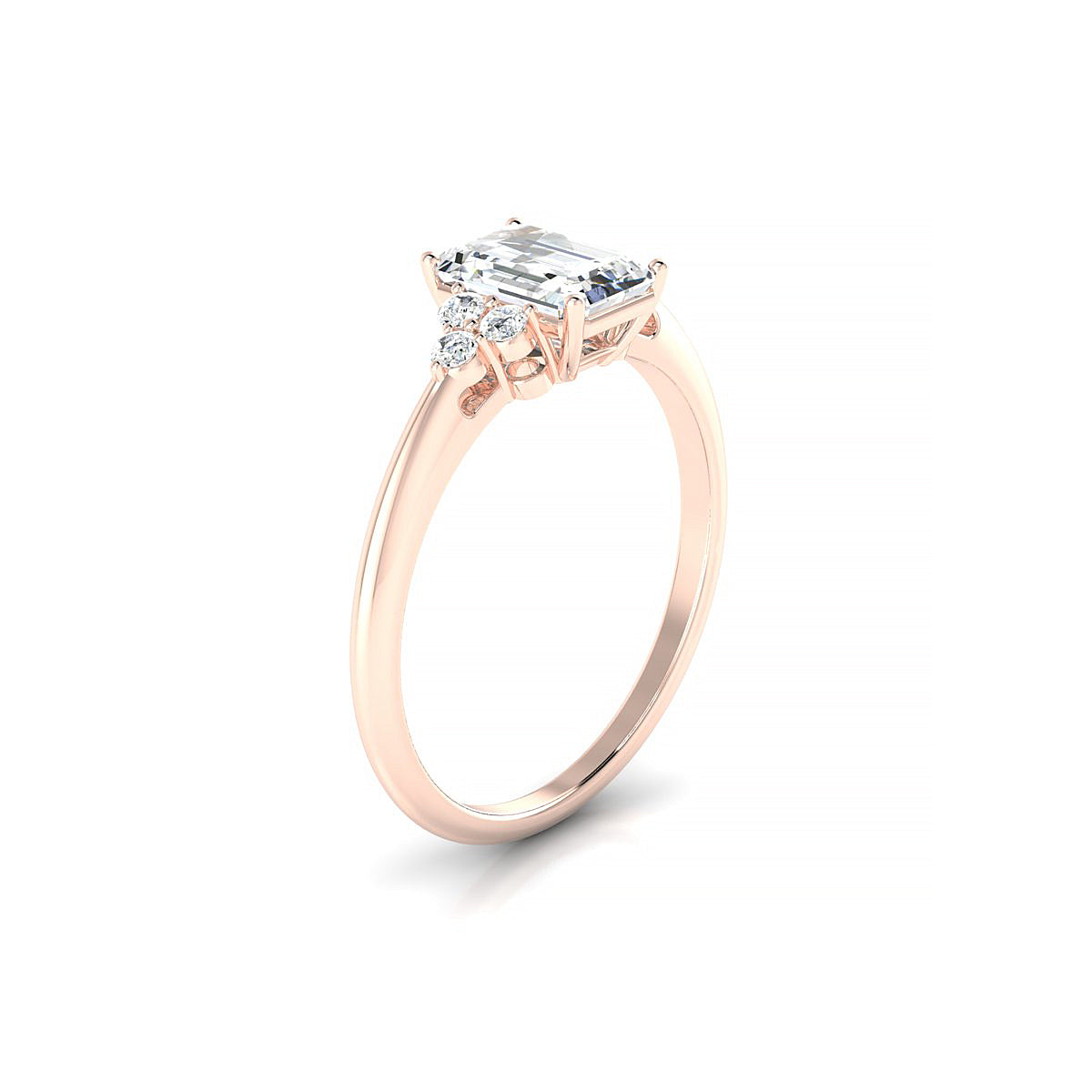 Mirage | 18k Rose Gold 7 x 5 mm Emerald Diamond Ring