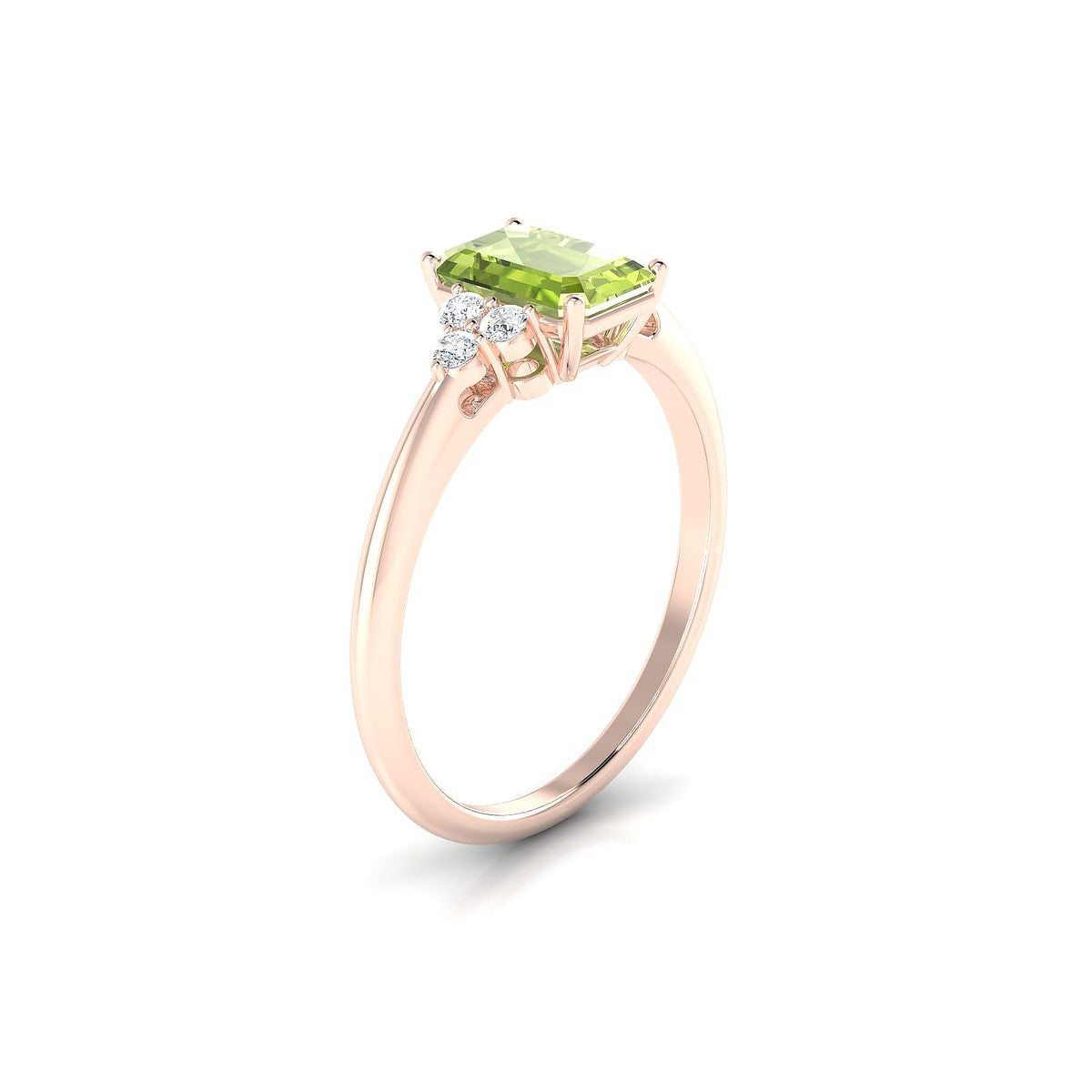 Mirage | 18k Rose Gold 7 x 5 mm Emerald Peridot Ring