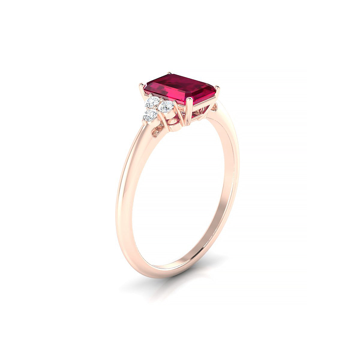 Mirage | 18k Rose Gold 7 x 5 mm Emerald Ruby Ring