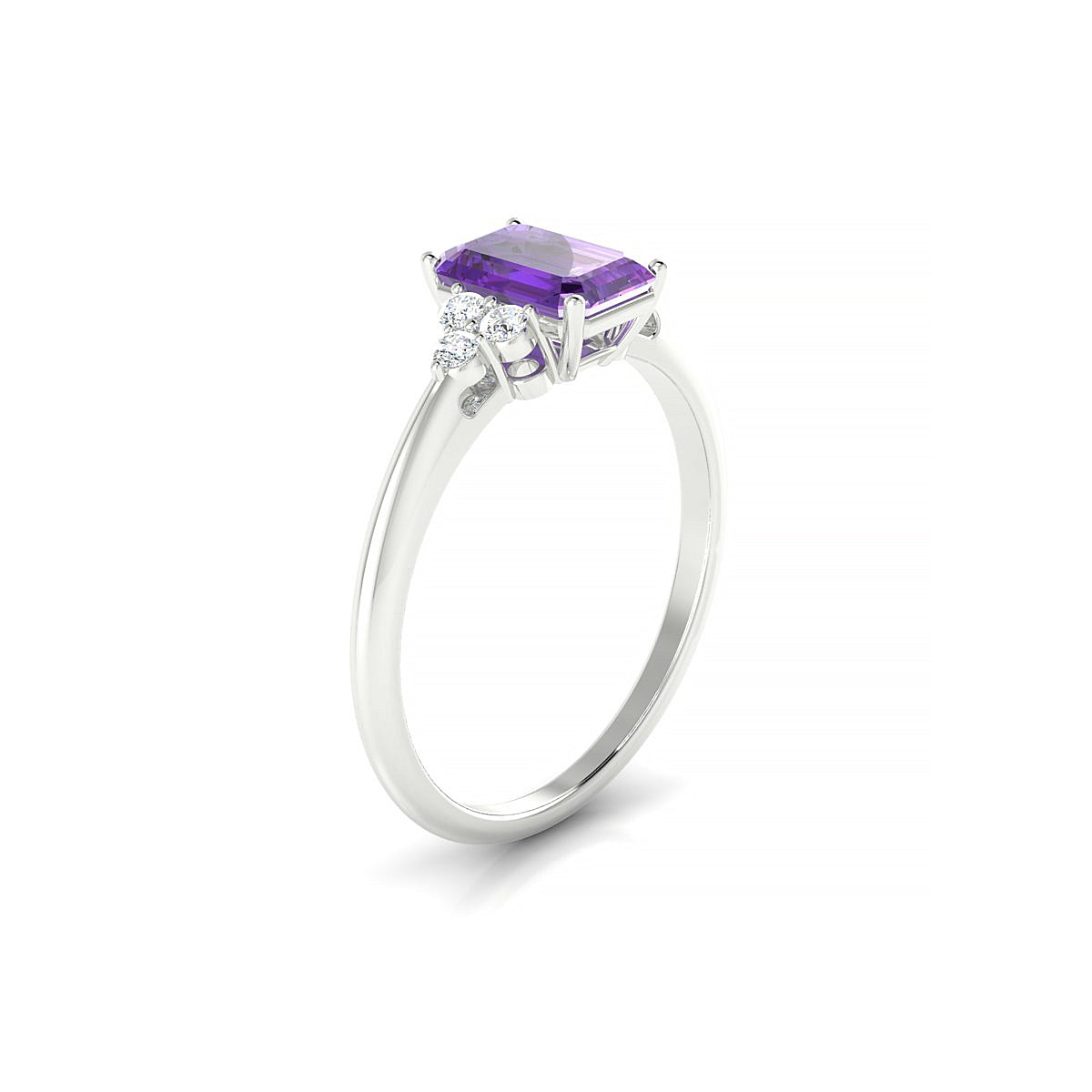Mirage | 18k White Gold 7 x 5 mm Emerald Amethyst Ring