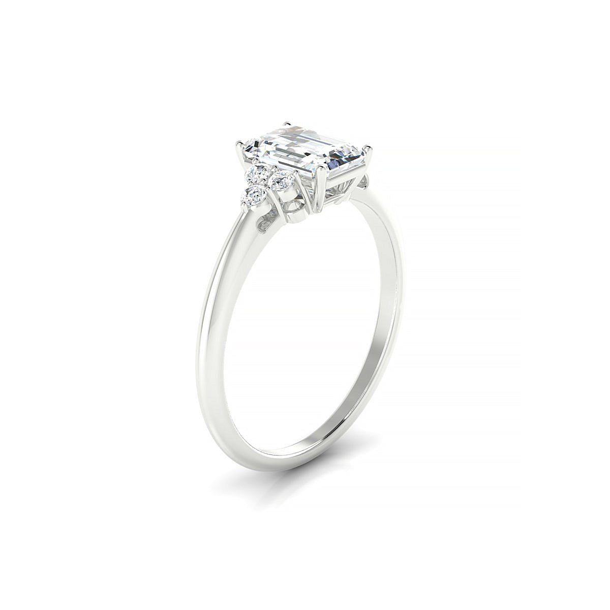Mirage | 18k White Gold 7 x 5 mm Emerald Diamond Ring