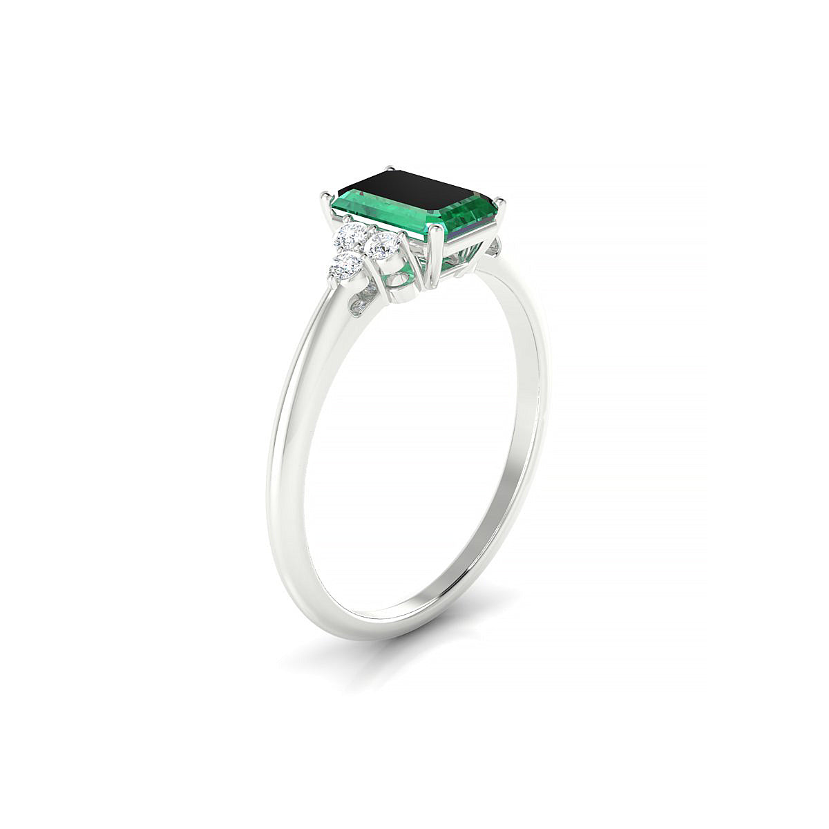 Mirage | 18k White Gold 7 x 5 mm Emerald Emerald Ring