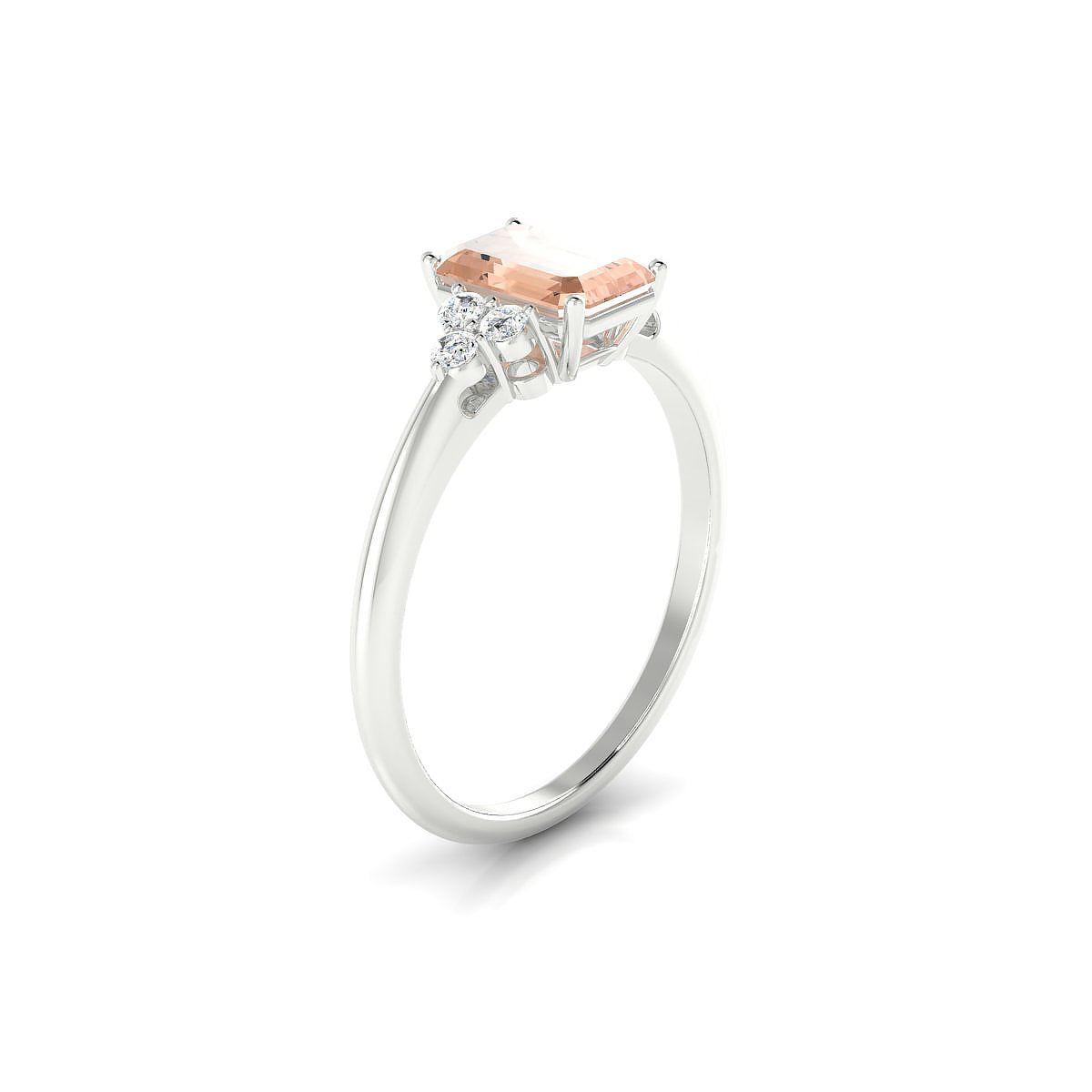 Mirage | 18k White Gold 7 x 5 mm Emerald Morganite Ring